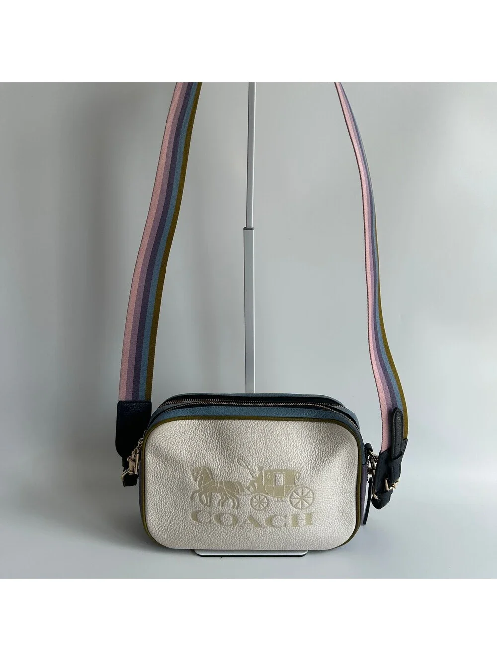 Coach Jes Crossbody Camera Bag in Colorblock Pebbled Leather